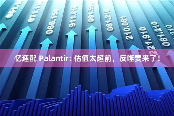 忆速配 Palantir: 估值太超前，反噬要来了！